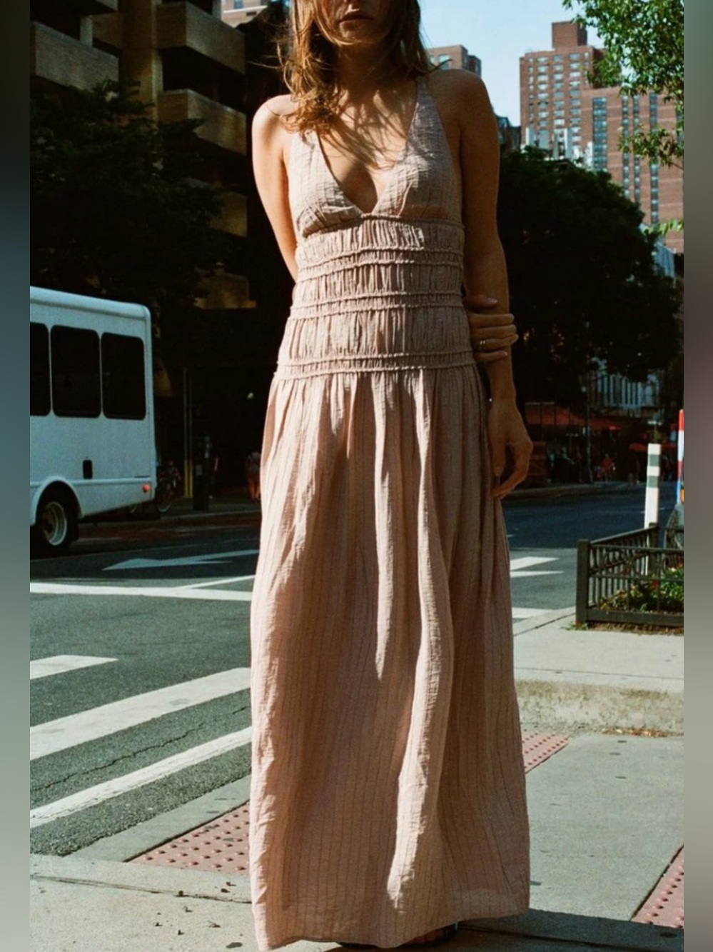 Nwt- ZARA-Textured Midi Dress-M